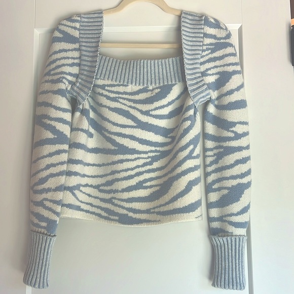CISTAR NEW YORK Zoe Blue Zebra Print Sweater - Picture 5 of 5